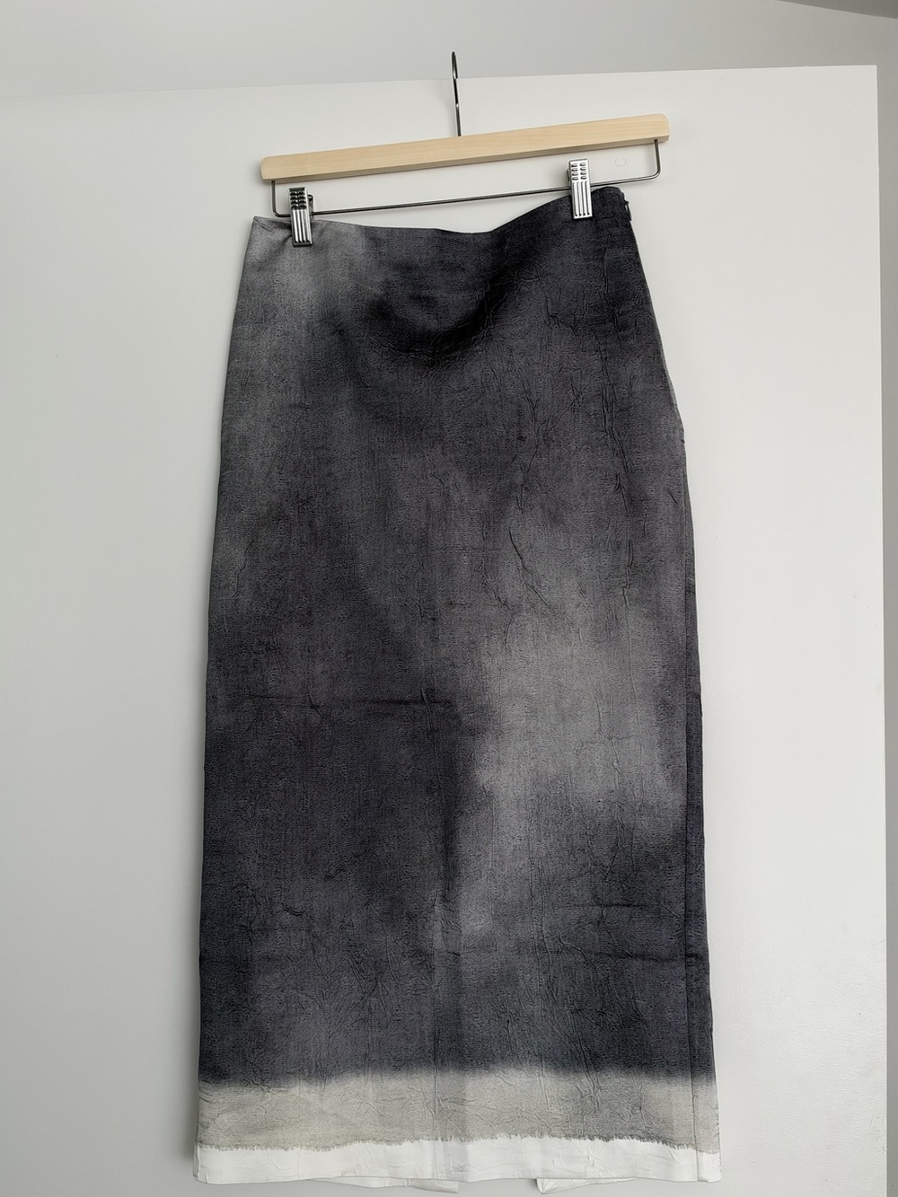 Massimo Dutti Ombre Midi Skirt in Charcoal and Light Gray